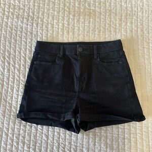 American Eagle curvy hi-rise shortie shorts size 10 Black